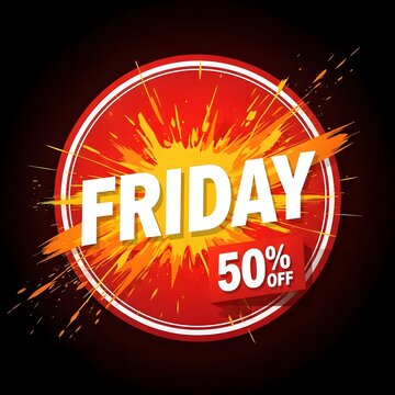 Friday 50 percent off sale explosion vector