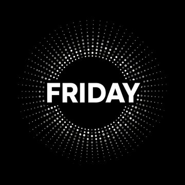 Friday digital text with sparkle effect