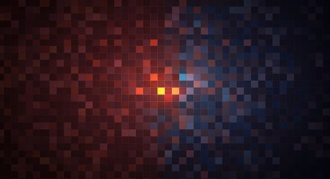 A mesmerizing abstract digital mosaic composed of large, uniform square pixels in diverse, vibrant colors, suggesting data corruption or graphic distortion ,pixel ,computation ,background