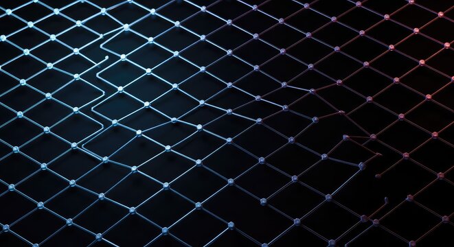A precise, abstract background showcasing a uniform, repeating pattern of pristine geometric diamond shapes connected in a structured lattice ,shape ,frame ,geometry