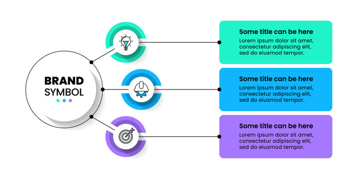 Infographic template. 3 banners with icons and text