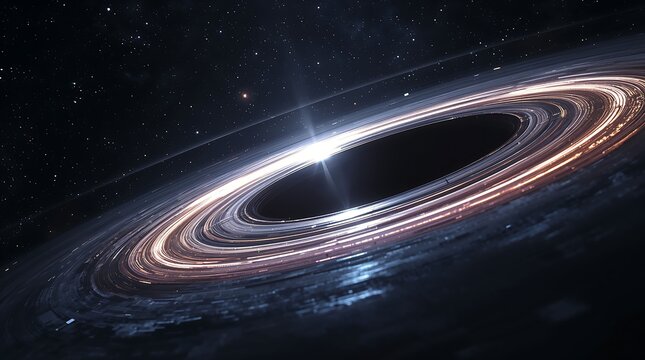 Stunning cinematic visualization of a supermassive black hole in deep space