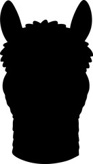 Naklejka premium Alpaca Face Silhouette Vector Illustration