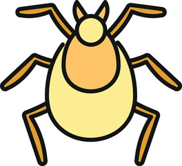 Naklejka premium Tick insect flat icon representing a dangerous parasite spreading disease