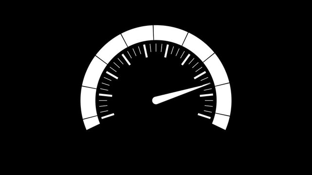 Minimal Simple Speed Meter Animation with Smooth Needle Movement and Modern Digital Dashboard Interface