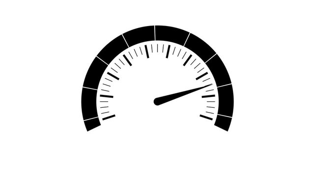 Minimal Simple Speed Meter Animation with Smooth Needle Movement and Modern Digital Dashboard Interface