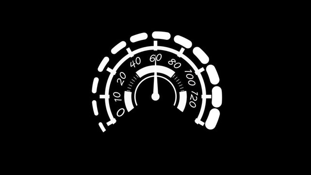 Minimal Automotive Speedometer Gauge Animation with Elegant Needle Movement and Contemporary Dashboard Interface