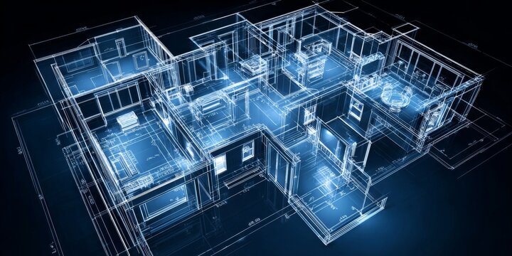Architectural Blueprint Plan Showing Detailed Floor Layout of a Residential Building with Various Rooms and Entry Points for Design Analysis