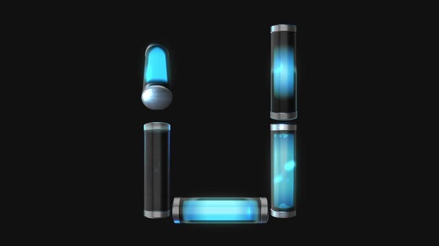 A drag and drop overlay letter that is made up from animated glowing neon liquid tubes that pulsate and rotate.
