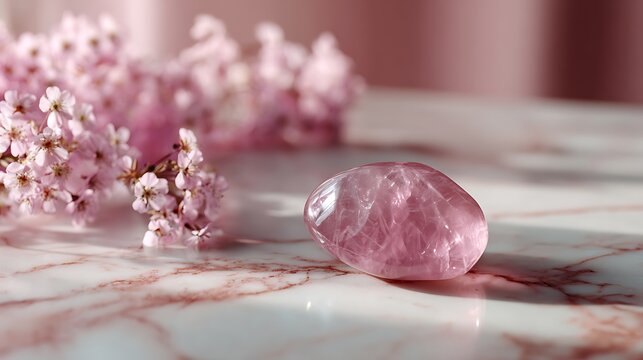 Pink Cherry Blossom and Rose Petals Arranged in a Glass Vase for Elegant Spring Floral Decoration and Romantic Natural Background Aesthetic