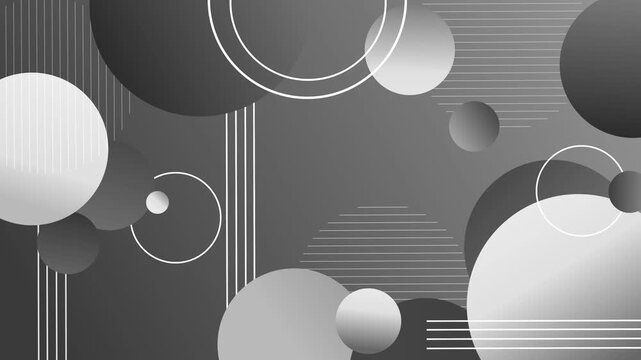Abstract background gradient circles geometric lines and rings animation