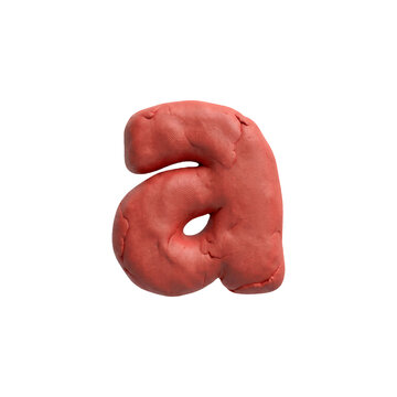 plasticine letter A - Lowercase 3d playdough font - Suitable for modelling, stop-Motion Animation or sculpting related subjects