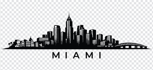 Miami city skyline silhouette vector illustration © MDShakiburRahman