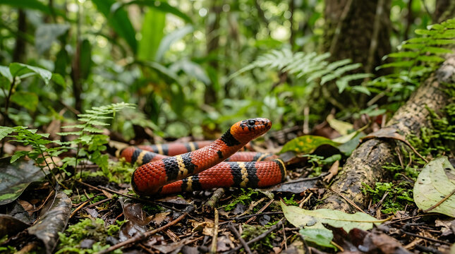 Red Corn Snake on Branch