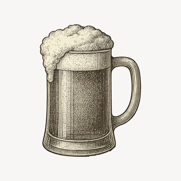 Vintage beer mug illustration