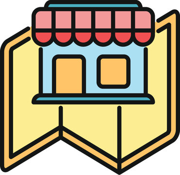 Shop icon over a map indicating local business location or navigation