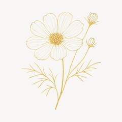 Fototapeta premium Elegant golden floral illustration