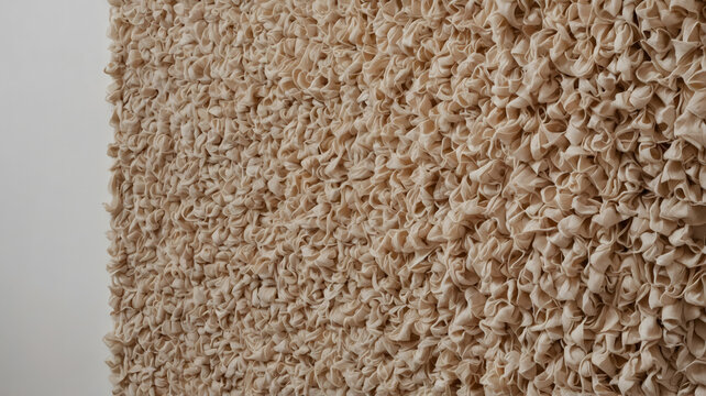 High resolution macro texture of beige boucl&eacute; fabric