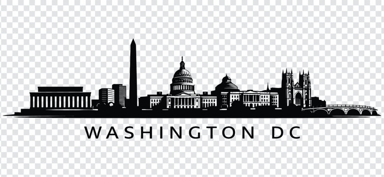 Washington dc city skyline silhouette vector illustration