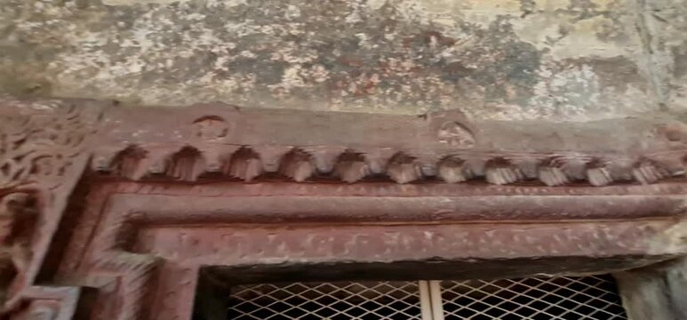 Intricate Rock Cut Stone Carvings  at Udayagiri Caves, Vidisha, Madhya Pradesh, India 