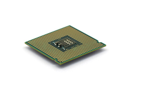 CPU for a computer on a white background.