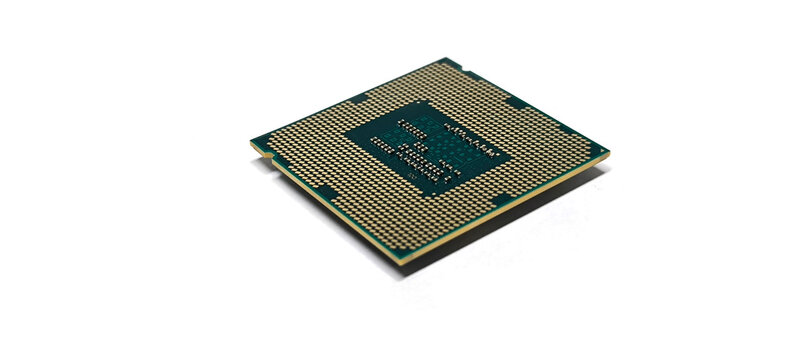 CPU for a computer on a white background.