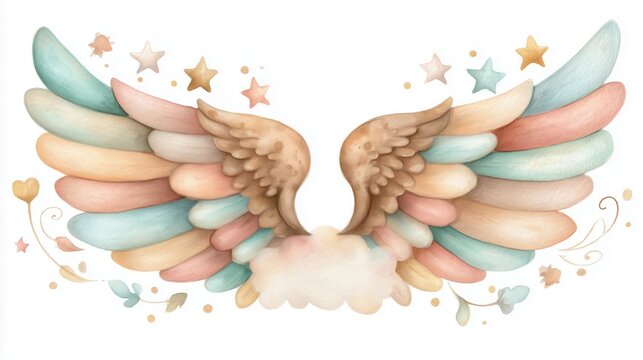 Boho Eagle Clipart Nursery Wall Art PNG Watercolor Angel Wings Baby Shower Eagle Clipart Celestial Eagle Illustration Scandinavian Bird Graphics