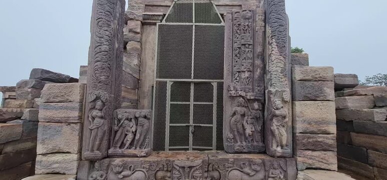 Ancient Stone Ruins and Central Tower Structure of Temple 45 at Sanchi Stupa