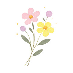 Obraz premium PNG Delicate floral illustration with pastels.