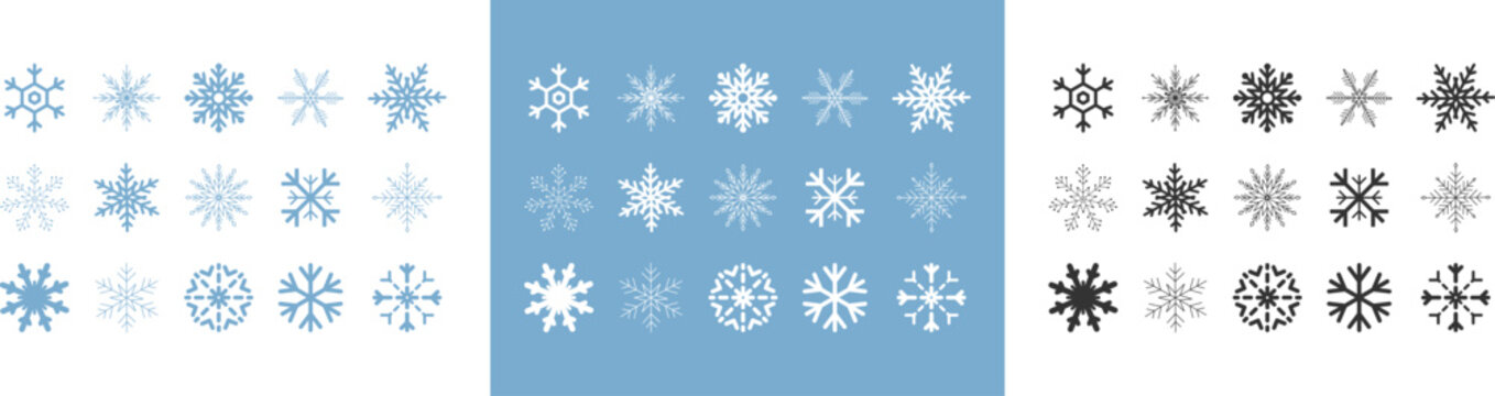 Snowflake Icon Set. Snow Vector Icon