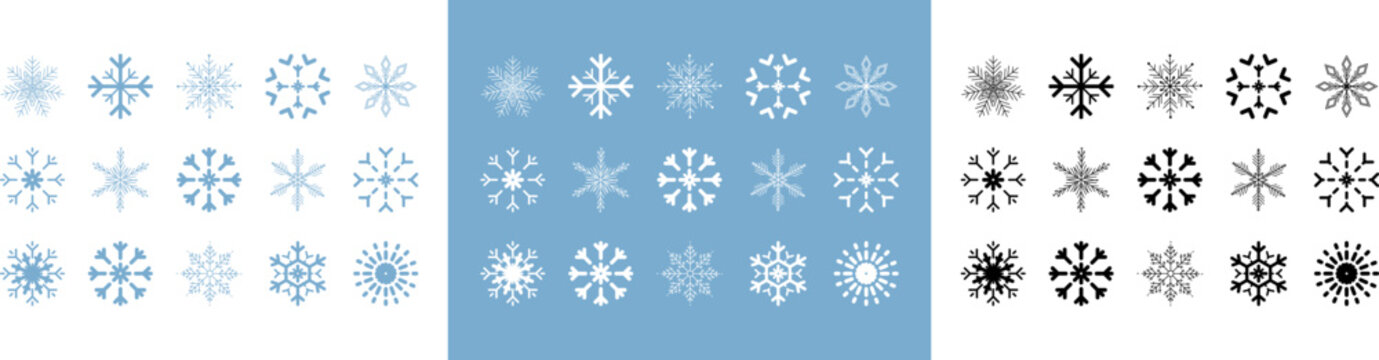 Snowflake Icon Set. Snow Vector Icon