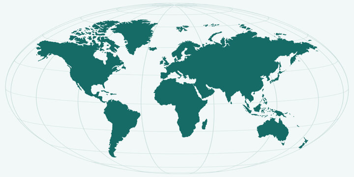 World Map Global Business Teal