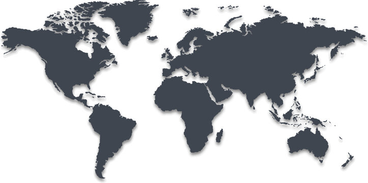 World Map Global Business Slate Blue