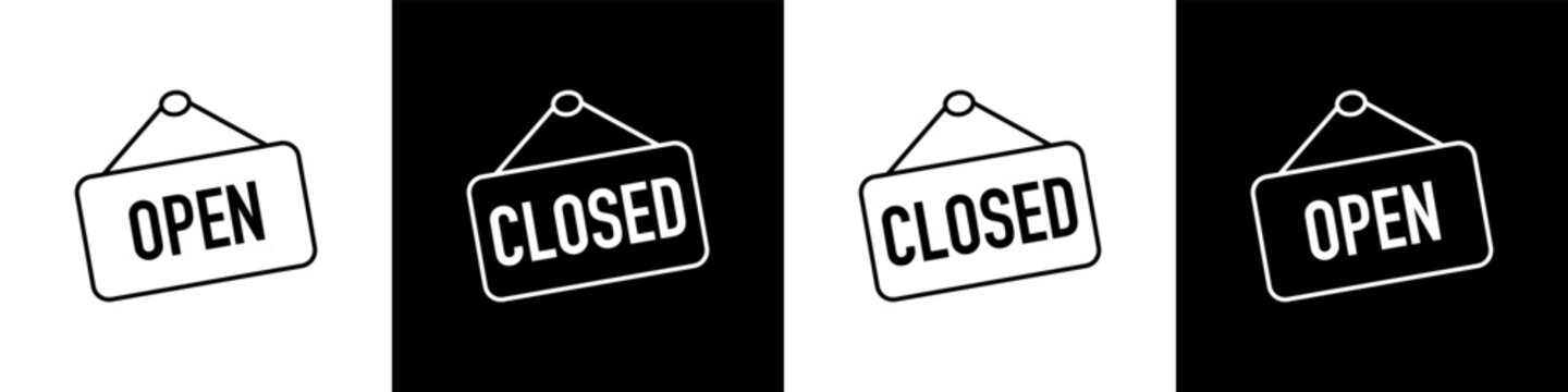 Open and Closed Signs. Open and Closed Vector Icons