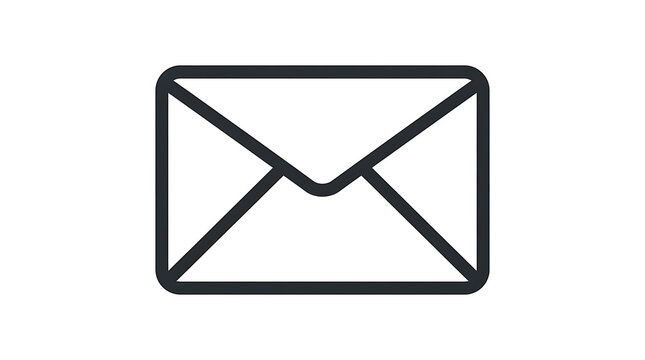 Minimal envelope icon for email and message design