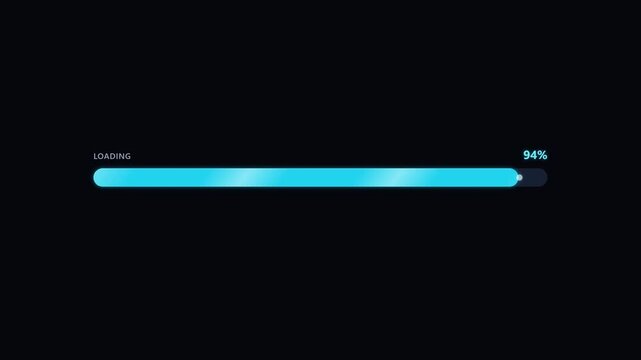 Animated loading progress bar with percentage counter on dark background