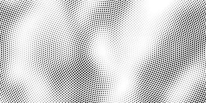 Dotted halftone gradient texture. Vanishing polka dot background. Repeating dots gradation pattern background. Black fading comic pop art overlay backdrop. Raster effect wallpaper. Vector halftone