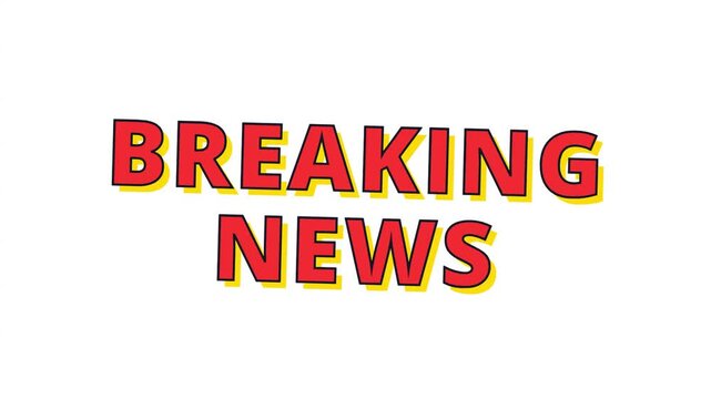Breaking news bold red text graphics displaying alert notifications against a clean minimalist white background with presented clean minimal style instances phrase breaking