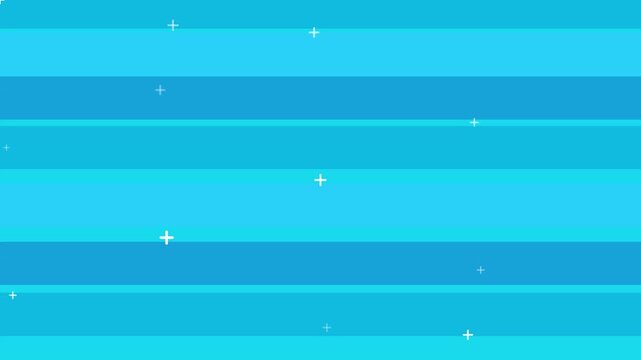 Abstract blue gradient background with floating white geometric plus signs with background featuring horizontal displays minimalist abstract gradient stripes small