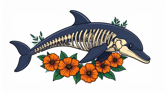 Fish on a Fishing Hook in Ocean Water, Tuna Seafood Illustration with Aquatic Animal, Underwater Nature and Fishing Concept, Cartoon Vector Design