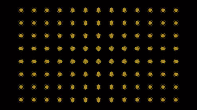 Gold polka dot pattern on black background with small evenly spaced dots for luxury textile and wallpaper design