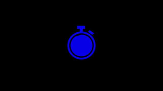10 seconds countdown, Analog of simple clean timer motion graphic with text numbers on black background.