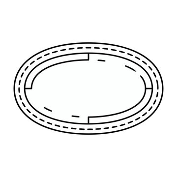 Oval track with dashed lines