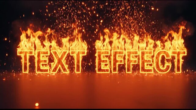 Fiery Text Effect with Sparks and Flames.