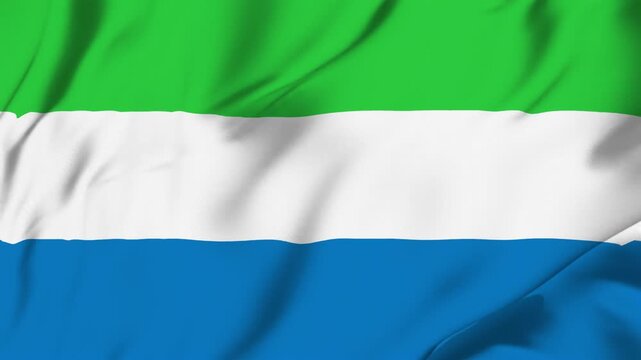 Sierra Leone country flag waving looping seamless with fabric texture for sport nation identity background