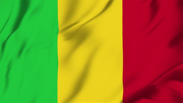 Mali country flag waving looping seamless with fabric texture for sport nation identity background