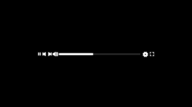 Media player template scroll bar button with audio reactor, Music time line or video track player, Time line bar moving as song media playing Animation. music player