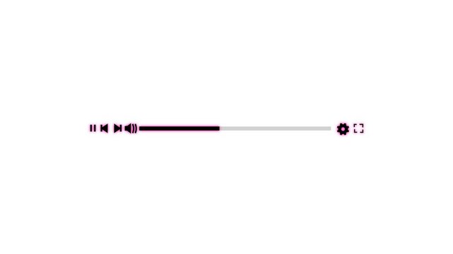 Media player template scroll bar button with audio reactor, Music time line or video track player, Time line bar moving as song media playing Animation. music player