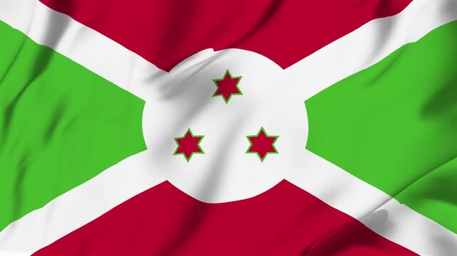 Burundi country flag waving looping seamless with fabric texture for sport nation identity background