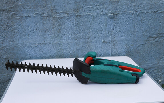 Hedge Cutter Garden Power Tool &ndash; Close-Up Gardening and Landscaping Image